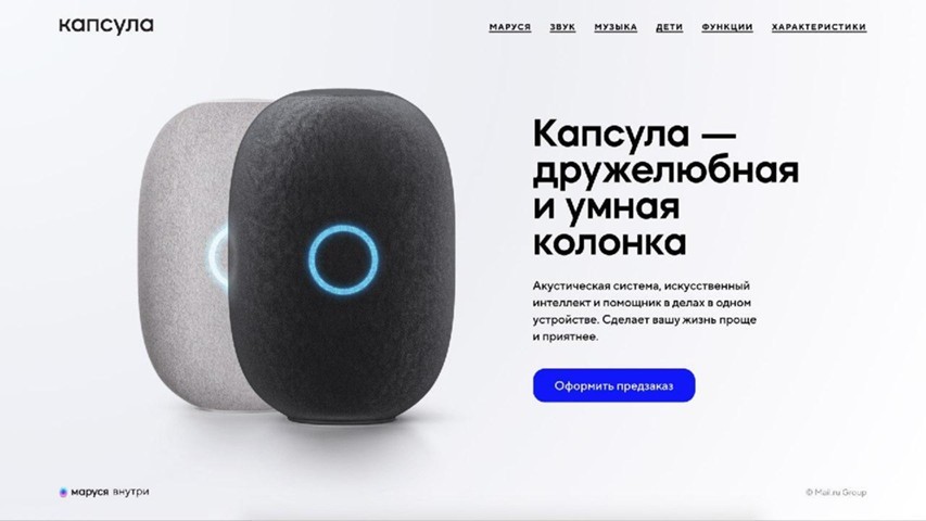Mail.ru Group открывает 29 января предзаказы на "умную колонку" "Капсула"