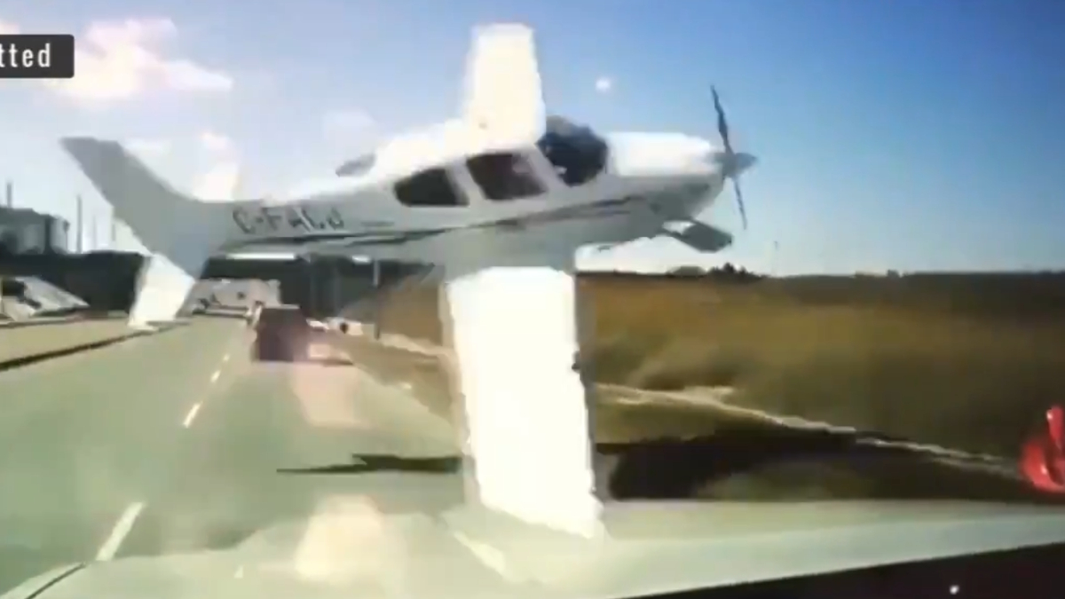 Крушение частного самолета в Канаде попало на видео