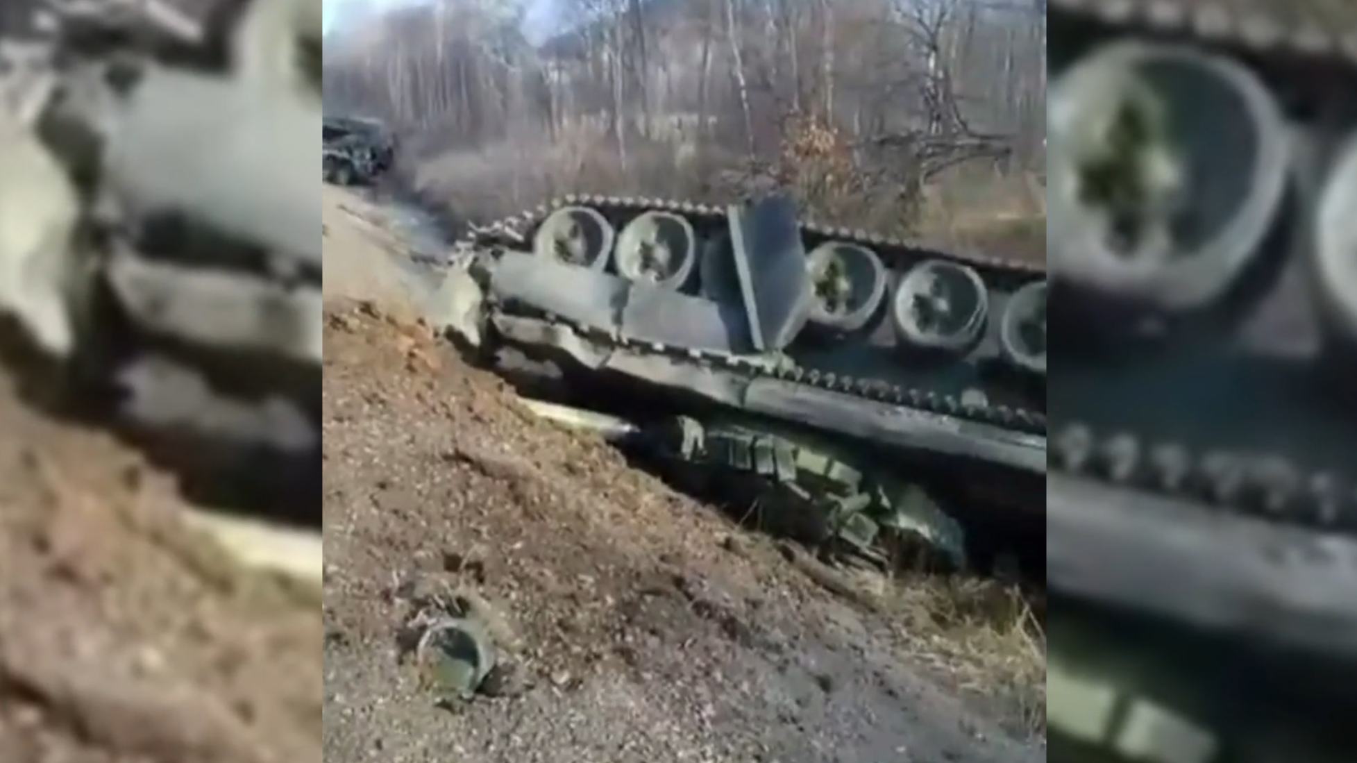 Военнослужащие потеряли танк Т-72 на дороге в Хабаровском крае