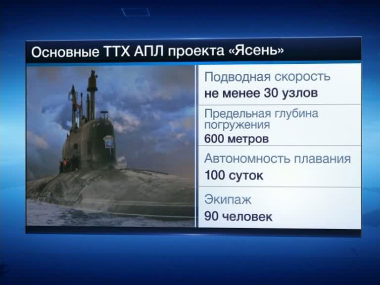 Первая АПЛ типа "Ясень" будет вскоре передана ВМФ России