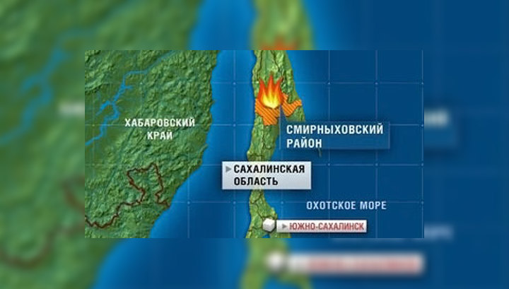 На Сахалине горит лес