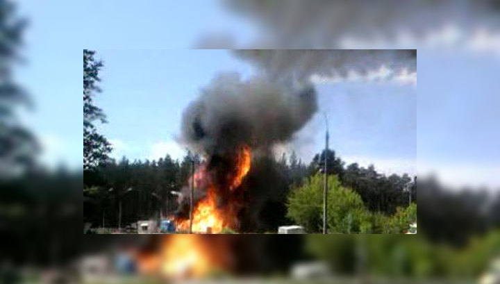 Взрыв и пожар на газовой заправке во Владимире. Видео очевидца