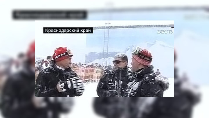 Медведев и Путин покатались на лыжах под Сочи