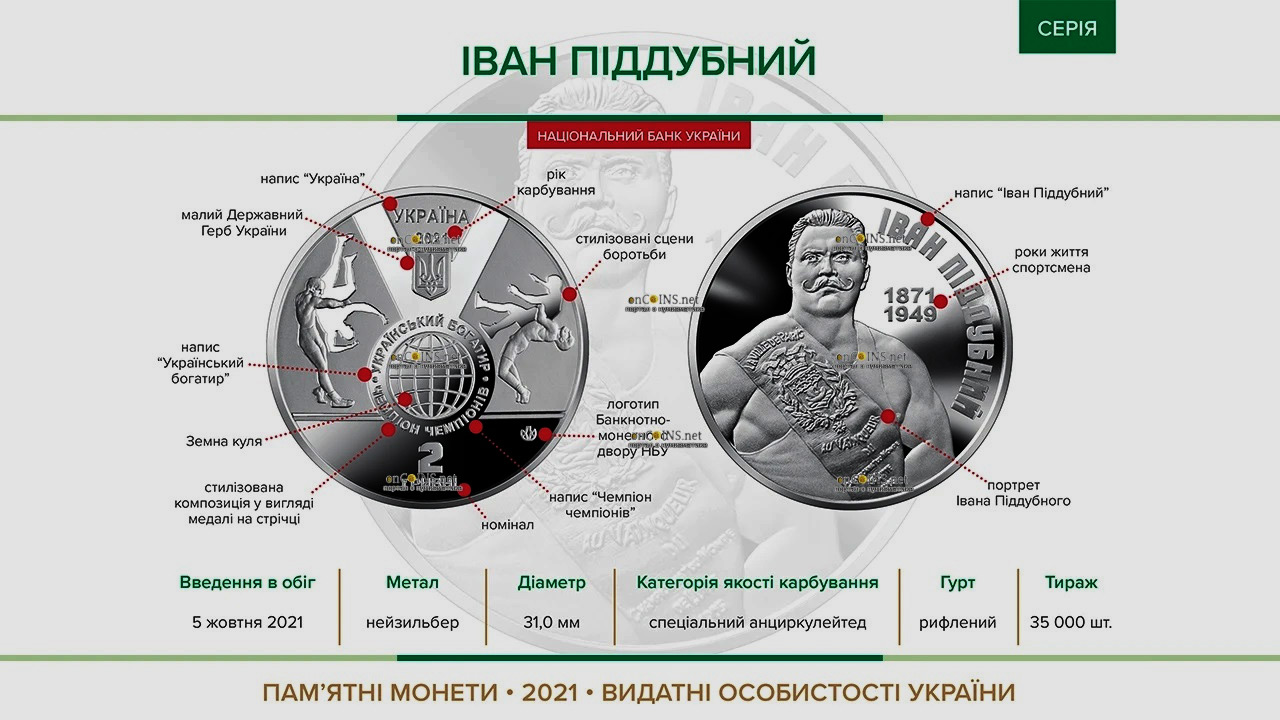 "Украинский богатырь": в Киеве выпустили монету в честь Ивана Поддубного