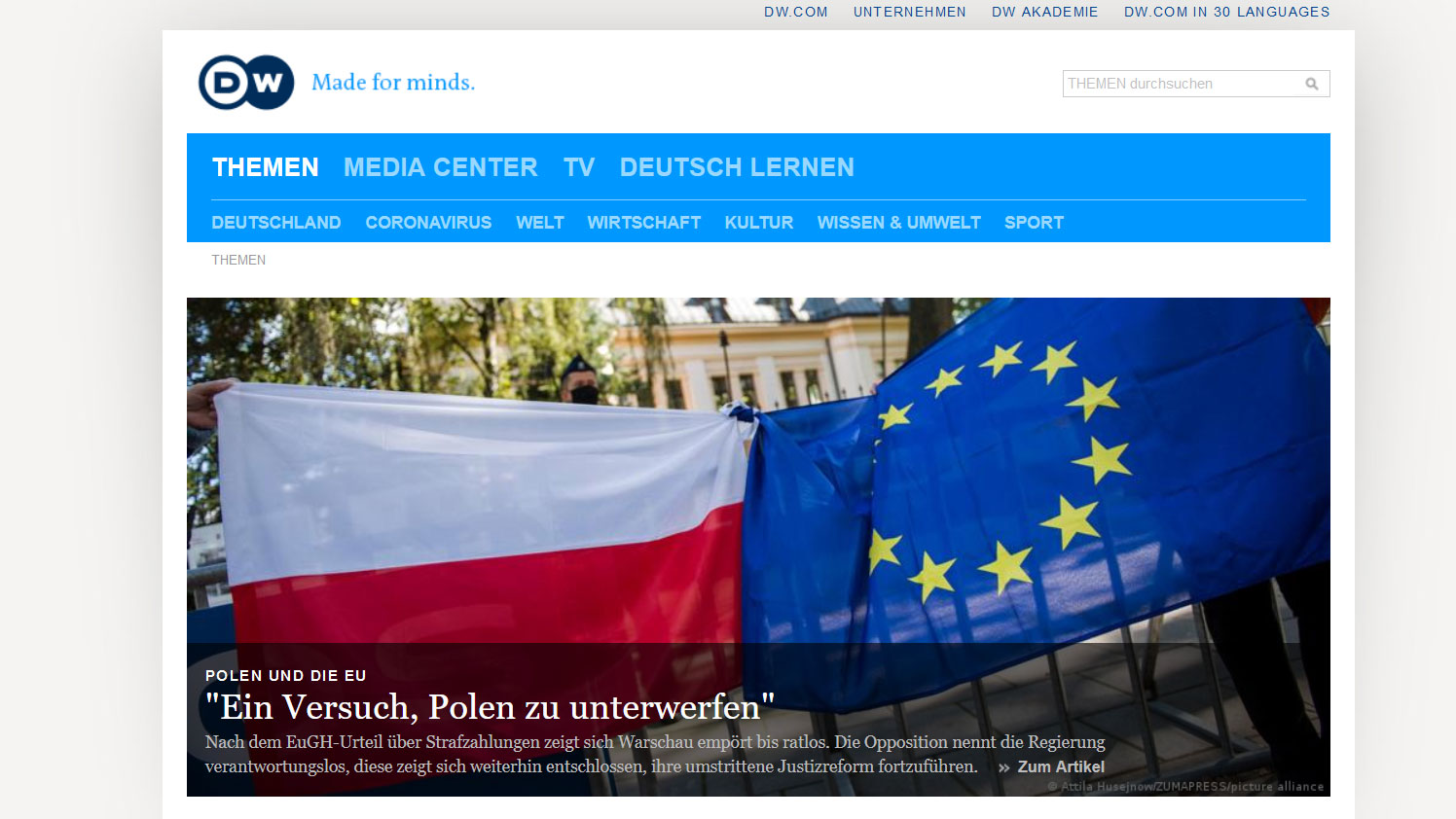 В Белоруссии заблокировали сайт Deutsche Welle