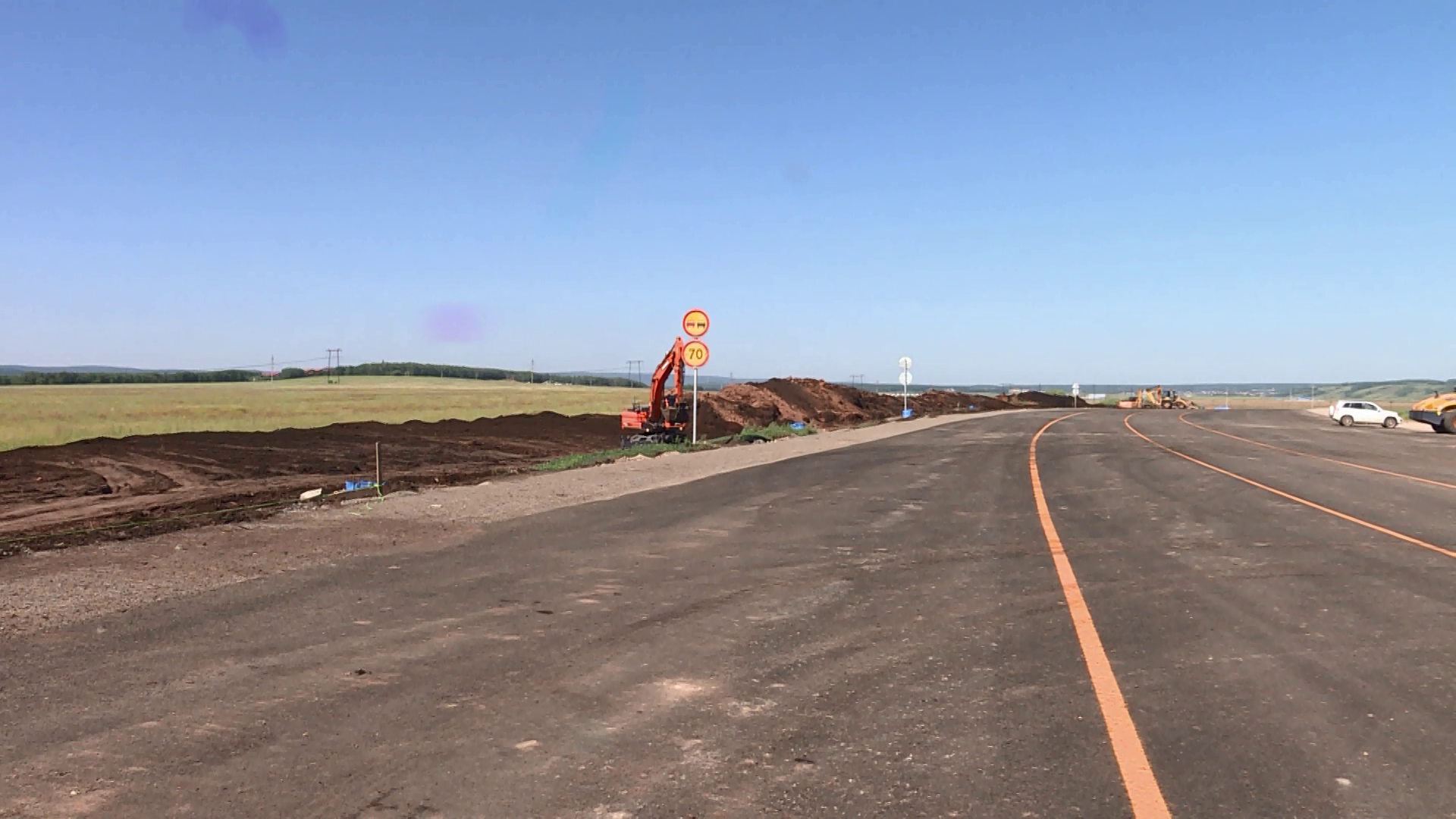 На автодороге "Красноярск-Элита" частично изменили схему движения