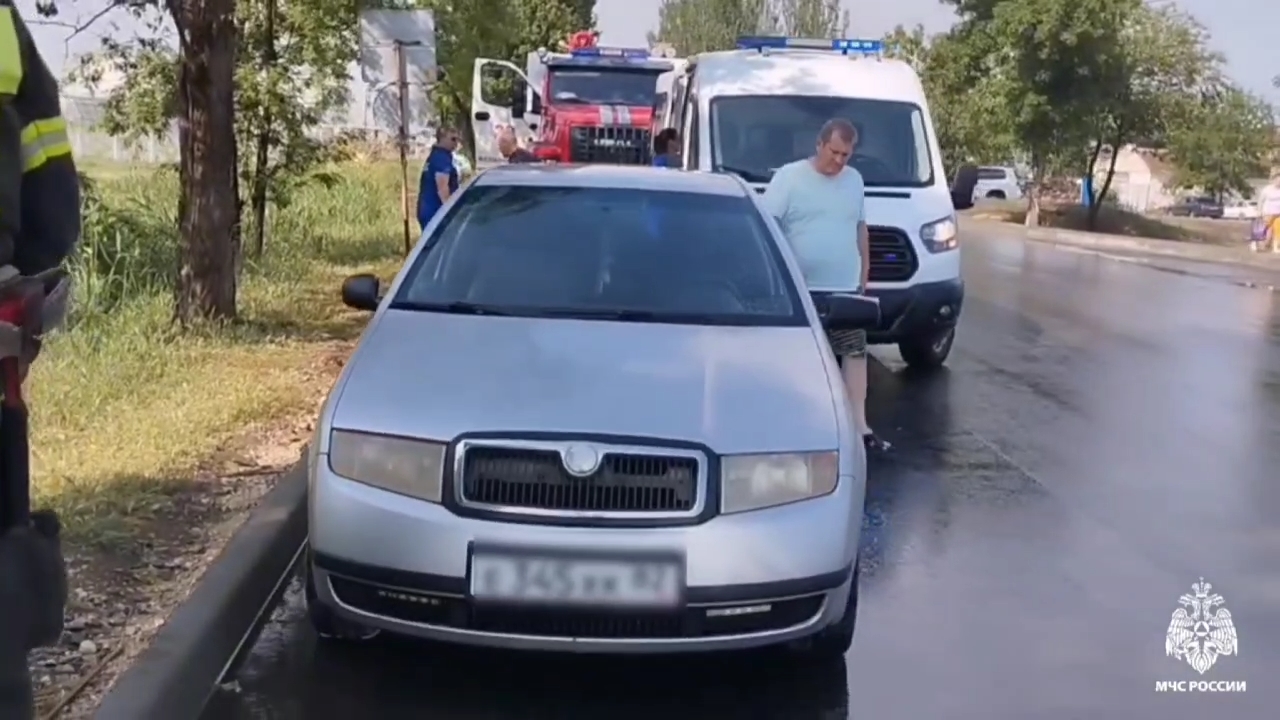 В Крыму молния ударила в дерево, куски которого попали в проезжающий автомобиль