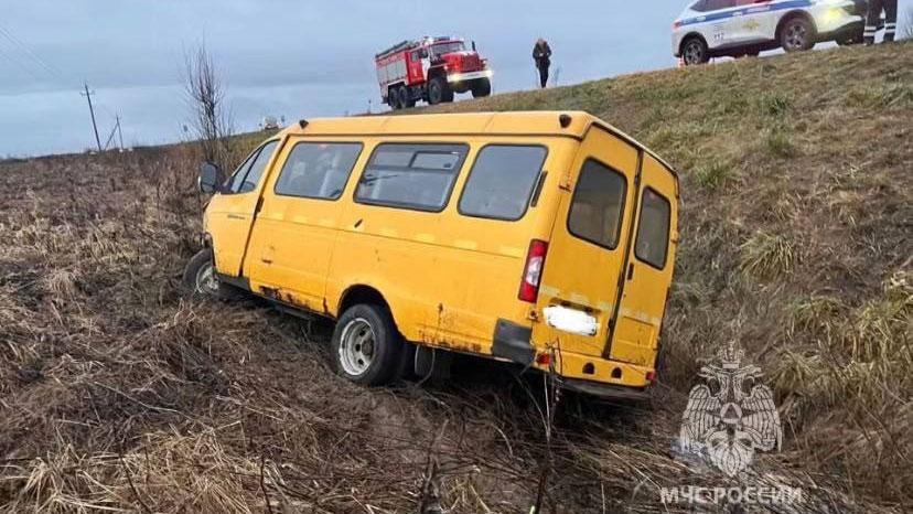 В Ленобласти автобус с юными спортсменами вылетел в кювет, пострадавших нет