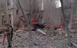 Руины здания штаба Сухопутных войск ВСУ в Киеве попали на видео