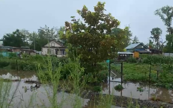 Ряд улиц и подворий подтопило ливнями в приморском Спасске-Дальнем