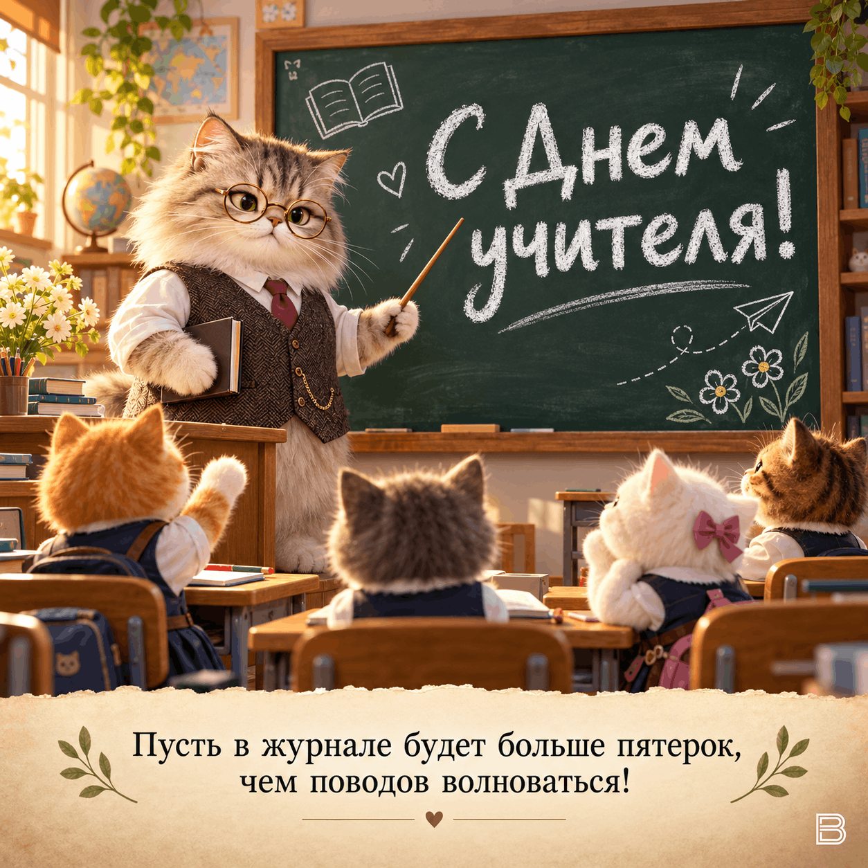 Тёплый урок с учениками-котятами