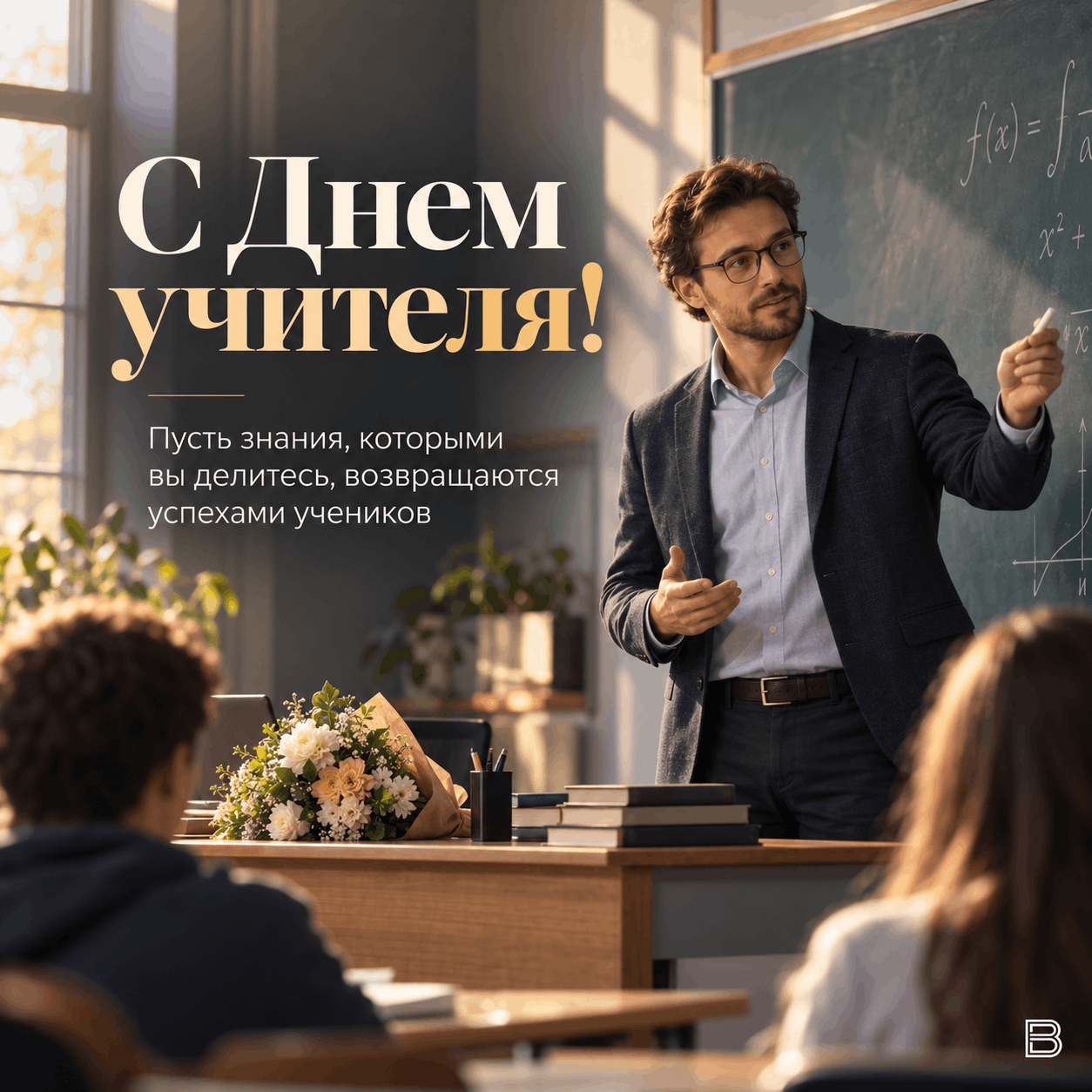 Открытка Тёплое поздравление с Днём учителя №3
