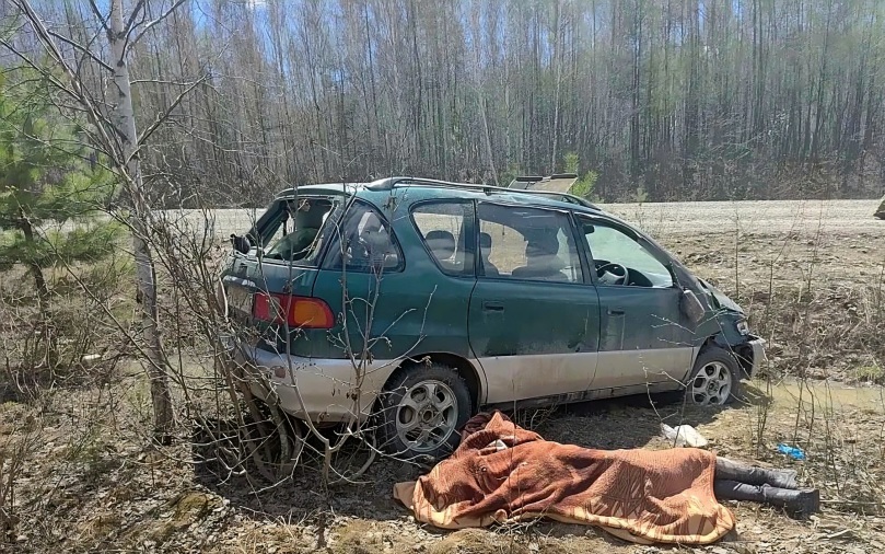 В Хабаровском крае Toyota съехала в кювет и перевернулась, водитель погибла