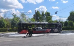 Во Владимире сгорел пассажирский автобус