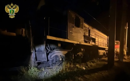 Тепловоз и два вагона сошли с рельсов в Красноярском крае