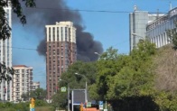 Два дома загорелись в центре Новосибирска