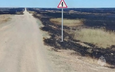 Природный пожар почти сутки тушат на востоке Оренбургской области