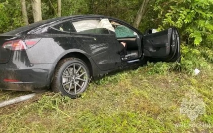 Два человека погибли в ДТП с Tesla и Nissan на трассе в Ленобласти