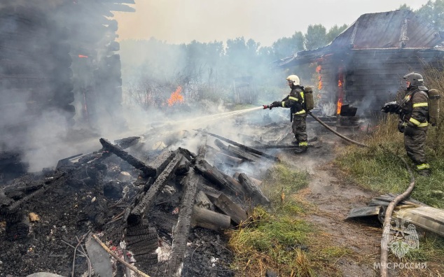 Женщина погибла при пожаре в доме из бруса в селе Томской области