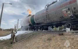 В Ахтубинске загорелся вагон со сжиженным газом