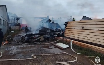 Ликвидировано открытое горение пиломатериалов в Новосибирской области