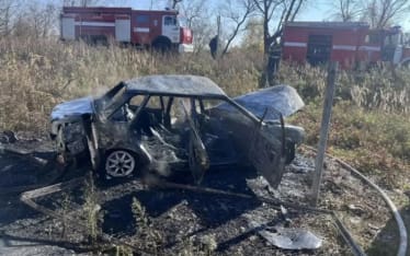 Женщина погибла в ДТП со сгоревшей машиной в Рязанской области