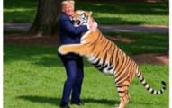 Трамп опубликовал созданные ИИ кадры, на которых "борется с тигром"