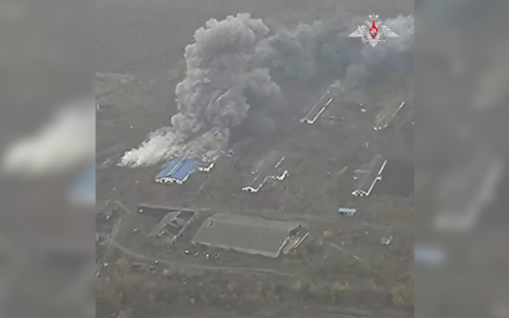 Минобороны РФ показало видео уничтожения пункта дислокации ВСУ под Харьковом